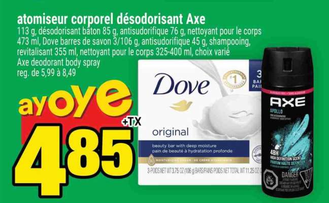 atomiseur corporel désodorisant Axe