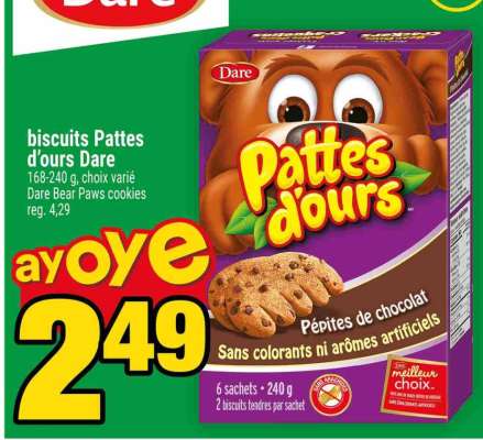 BISCUITS PATTES D'OURS DARE