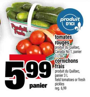 tomates rouges ou cornichons frais