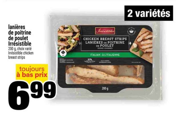 LANIÈRES DE POITRINE DE POULET IRRÉSISTIBLE