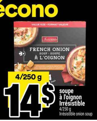 soupe à l'oignon Irrésistible