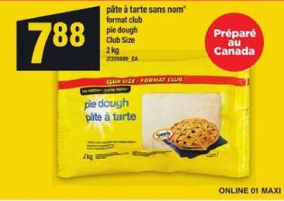 pâte à tarte sans nom