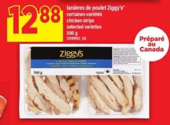 lanières de poulet Ziggy's