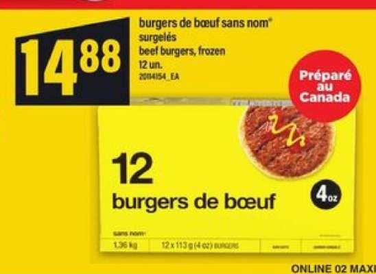 burgers de boeuf sans nom