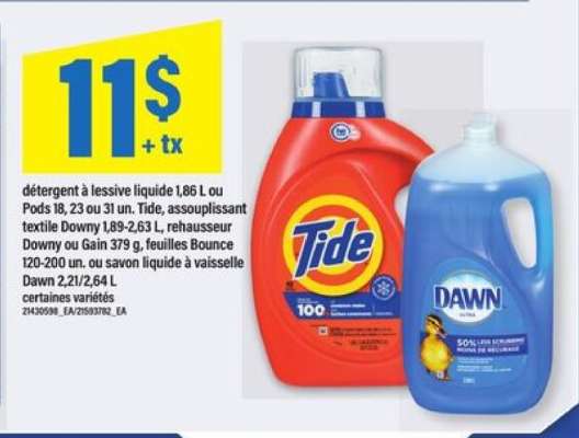 Tide, Downy, Bounce, Dawn