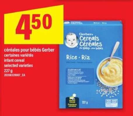 Gerber céréales pour bébés