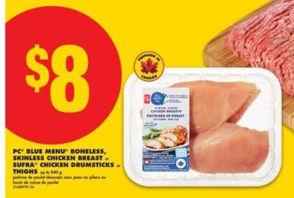 PC Blue Menu Boneless, Skinless Chicken Breast or Supra Chicken Drumsticks or Thighs