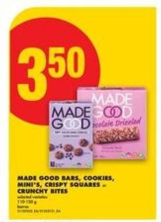 MADE GOOD BARS, COOKIES, MINIS, CRISPY SQUARES – CRUNCHY BITES