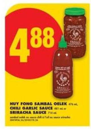 HUY FONG SAMBAL OELEK, CHILI GARLIC SAUCE, SRIRACHA SAUCE