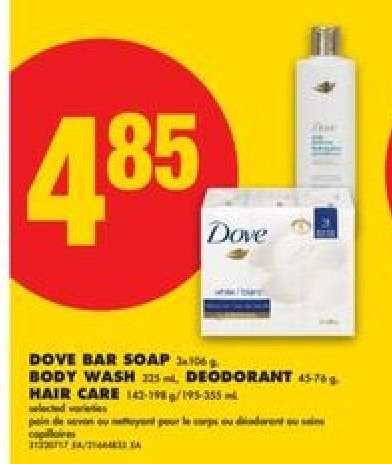 Dove Bar Soap, Body Wash, Deodorant, Hair Care