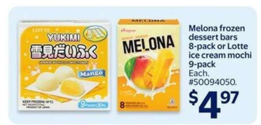 Melona Frozen Dessert Bars or Lotte Ice Cream Mochi