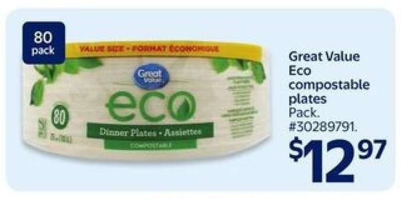 Great Value Eco Compostable Plates