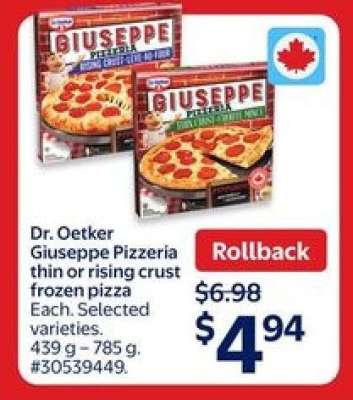 Dr. Oetker Giuseppe Pizzeria Thin or Rising Crust Frozen Pizza
