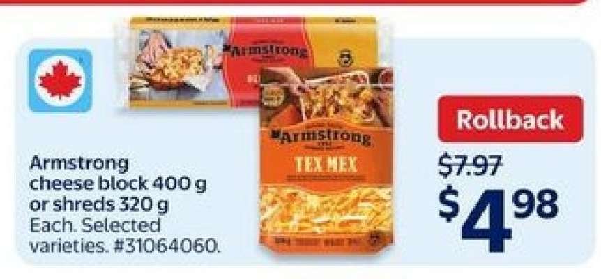 Armstrong Cheese Block 400 g or Shreds 320 g
