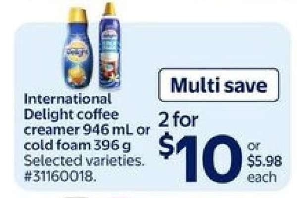 International Delight Coffee Creamer or Cold Foam