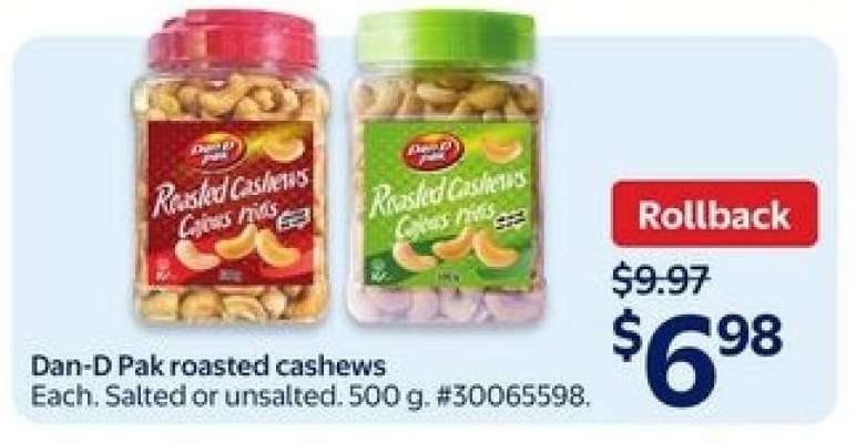 Dan-D Pak Roasted Cashews