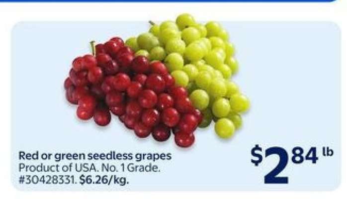 RED OR GREEN SEEDLESS GRAPES