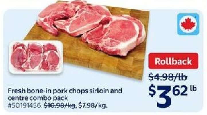 Fresh Bone-In Pork Chops Sirloin and Centre Combo Pack