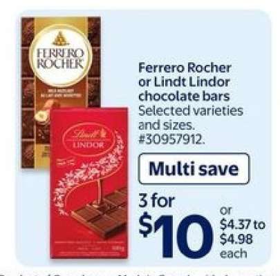 Ferrero Rocher or Lindt Lindor chocolate bars