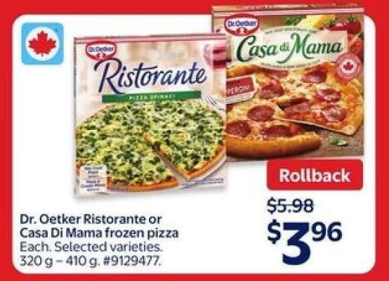 Dr. Oetker Ristorante or Casa di Mama Frozen Pizza