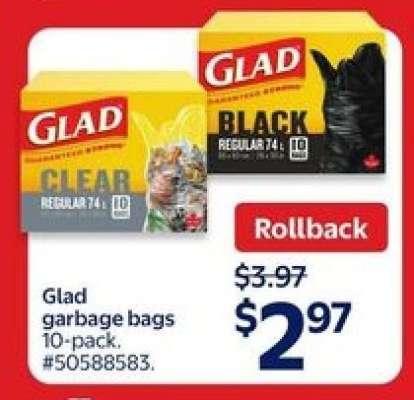 Glad garbage bags 10-pack