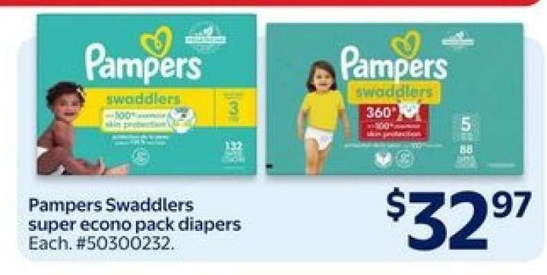 Pampers Swaddlers super econo pack diapers