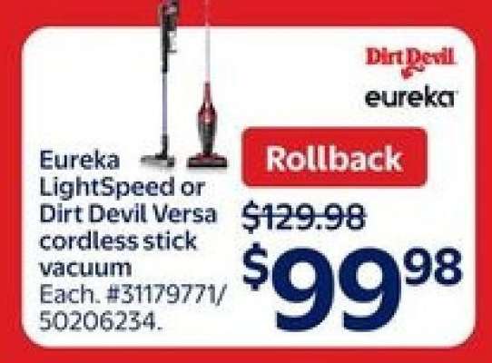 Eureka Lightspeed or Dirt Devil Versa Cordless Stick Vacuum
