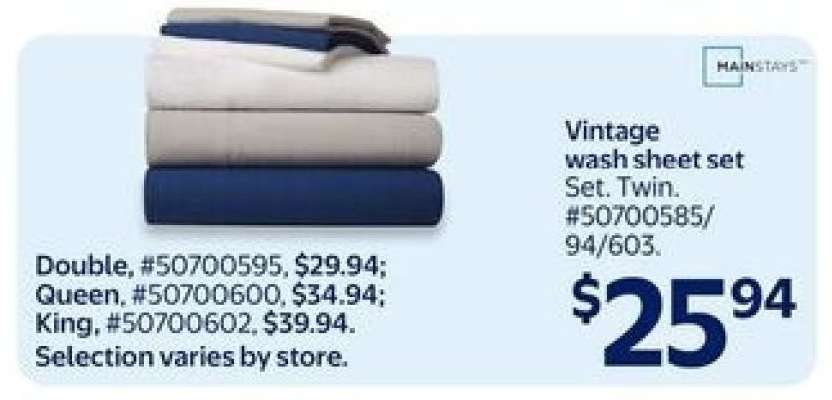 Vintage wash sheet set