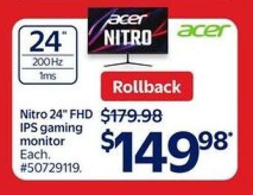 Acer Nitro 24" FHD IPS Gaming Monitor