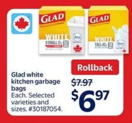 Glad White Kitchen Garbage Bags