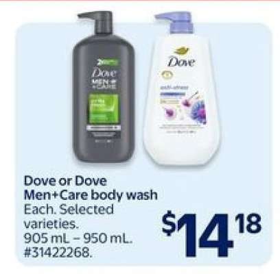 Dove or Dove Men+Care Body Wash