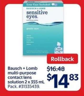 Bausch + Lomb multi-purpose contact lens solution