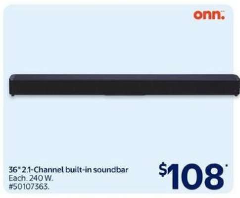 36" 2.1-Channel Built-In Soundbar
