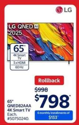 LG QNED82AAA 65" 4K Smart TV