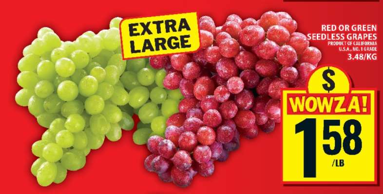 EXTRA LARGE RED OR GREEN SEEDLESS GRAPES