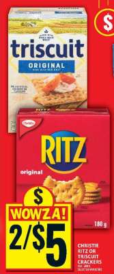 CHRISTIE RITZ OR TRISCUIT CRACKERS