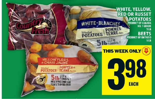 White, Yellow, Red or Russet Potatoes / Beets