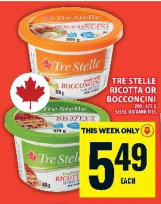 TRE STELLE RICOTTA OR BOCCONCINI