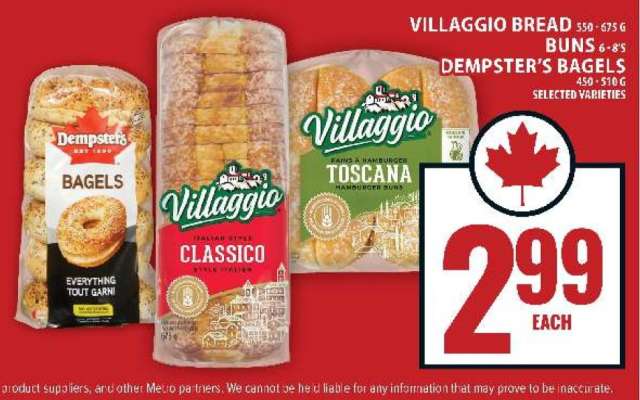 Villaggio Bread, Buns & Dempster's Bagels
