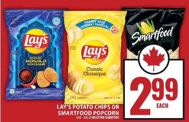 LAY’S POTATO CHIPS OR SMARTFOOD POPCORN