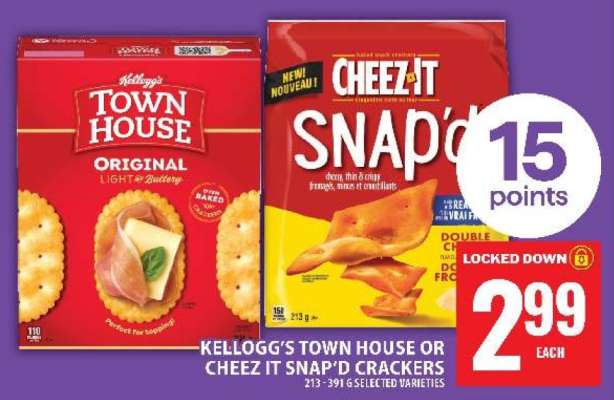KELLOGG’S TOWN HOUSE OR CHEEZ-IT SNAP’D CRACKERS