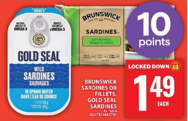 BRUNSWICK SARDINES OR FILLETS, GOLD SEAL SARDINES