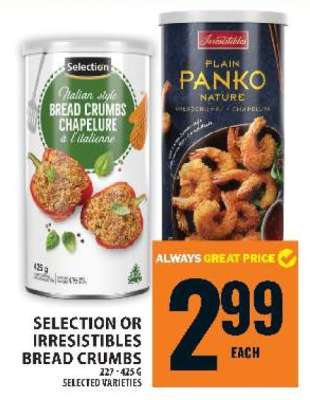 Selection or Irresistibles Bread Crumbs