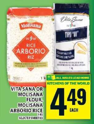 Vita Sana or Molisana Flour, Molisana Arborio Rice