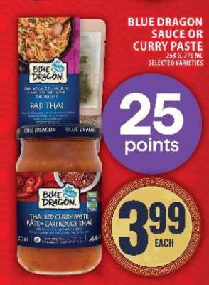BLUE DRAGON SAUCE OR CURRY PASTE
