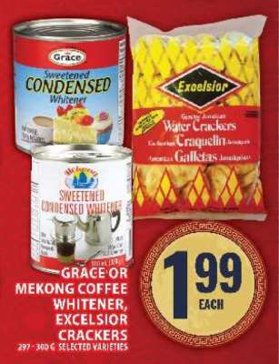 Grace or Mekong Coffee Whitener, Excelsior Crackers