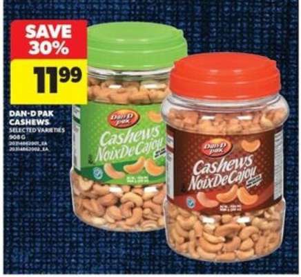 DAN-D-PAK CASHEWS