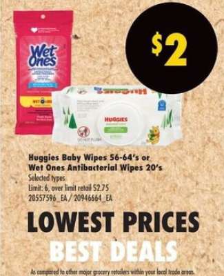 Huggies Baby Wipes or Wet Ones Antibacterial Wipes