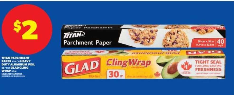 Titan Parchment Paper and Glad Cling Wrap