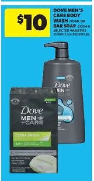 Dove Men’s Care Body Wash or Bar Soap